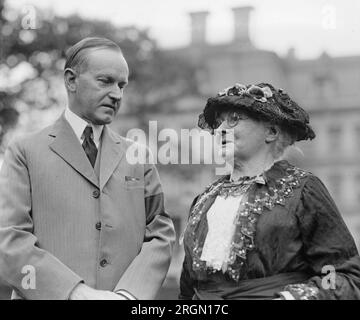 President Calvin Coolidge & 'Mother Jones' ca. 1924 Stock Photo