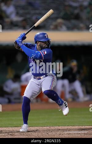 This is a 2023 photo of Adolis Garcia of the Texas Rangers baseball team.  This image reflects the Texas Rangers active roster as of Tuesday, Feb. 21,  2023, when this image was