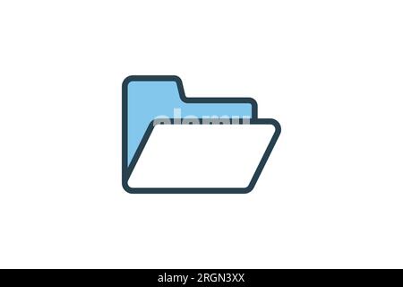Folder Icon. suitable for web site design, app, user interfaces. flat line icon style. Simple vector design editable Stock Vector