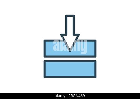 Downloaded icon. suitable for web site design, app, user interfaces. flat line icon style. Simple vector design editable Stock Vector