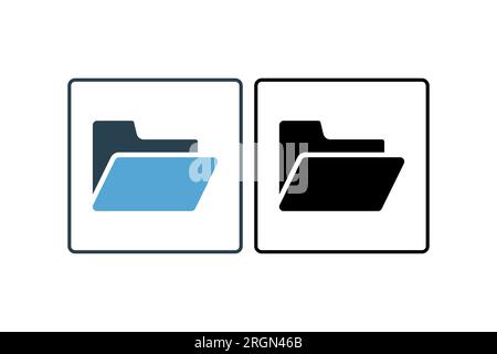 Folder Icon. suitable for web site design, app, user interfaces. solid icon style. Simple vector design editable Stock Vector