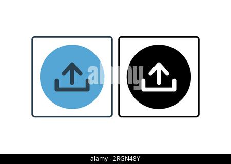 Upload Icon. Icon related to download. solid icon style. Simple vector design editable Stock Vector