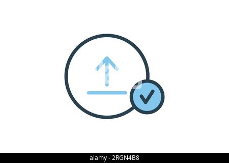 Upload Success Icon. suitable for web site design, app, user interfaces. flat line icon style. Simple vector design editable Stock Vector