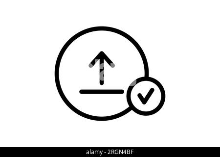 Upload Success Icon. suitable for web site design, app, user interfaces. line icon style. Simple vector design editable Stock Vector