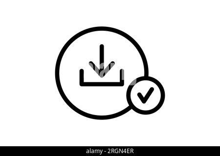 Download Success Icon. suitable for web site design, app, user interfaces. line icon style. Simple vector design editable Stock Vector