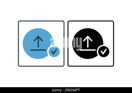 Upload Success Icon. suitable for web site design, app, user interfaces.solid icon style. Simple vector design editable Stock Vector