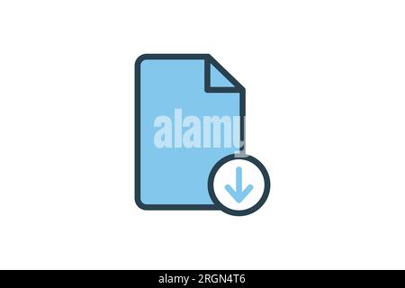 Download Document Icon. suitable for web site design, app, user interfaces. flat line icon style. Simple vector design editable Stock Vector