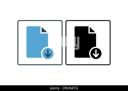 Download Document Icon. suitable for web site design, app, user interfaces.solid icon style. Simple vector design editable Stock Vector