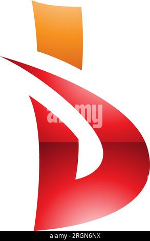 Orange and Red Glossy Bold Spiky Shaped Letter U Icon on a White ...