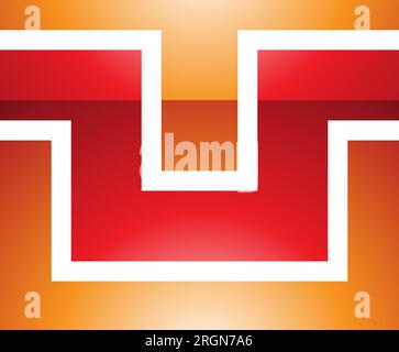 Orange and Red Rectangle Shaped Letter X Icon on a White Background ...
