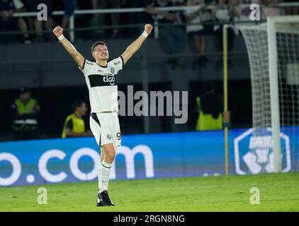 Facundo Bruera of Paraguay s Olimpia celebrates scoring his side s