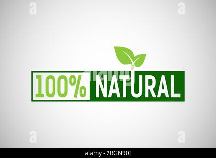 Natural, organic, fresh food vector logo or badge template for product Stock Vector