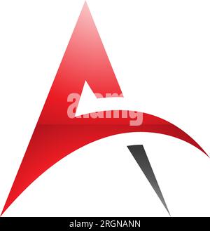 Red and Black Glossy Spiky Shaped Letter R Icon on a White Background ...