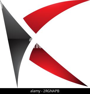 Red and Black Glossy Bold Spiky Shaped Letter U Icon on a White ...