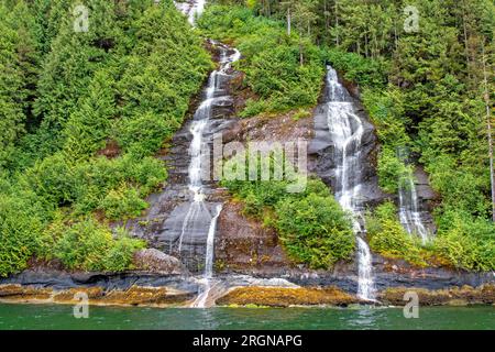 Waterfall in Misty Fjords National Monument Stock Photo