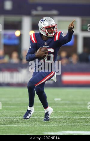 New England Patriots Quarterback Malik Cunningham (16)signals During 