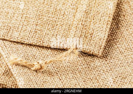 Several Burlap Sacks or Bags isolated with copy space Stock Photo
