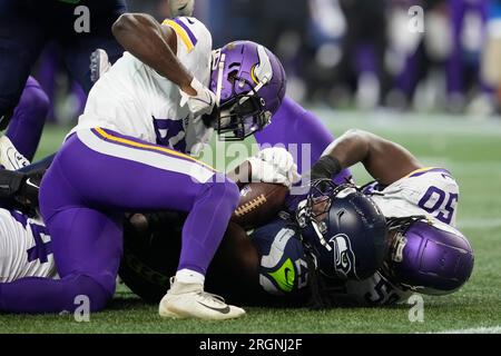 Seattle Seahawks wide receiver Tyler Lockett (16) looks on during an NFL  pre-season football game against the Minnesota Vikings, Thursday, Aug. 10,  2023 in Seattle. (AP Photo/Ben VanHouten Stock Photo - Alamy