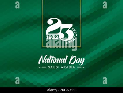 Saudi Arabia National Day Art with 23 September Stock Vector