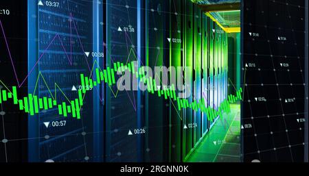 Image of data processing against computer server room Stock Photo - Alamy