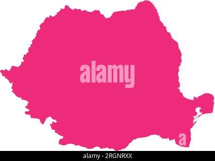 ROSE CMYK color map of ROMANIA Stock Vector