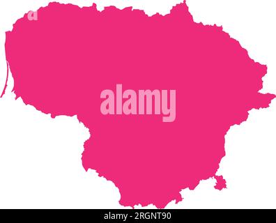 ROSE CMYK color map of LITHUANIA Stock Vector