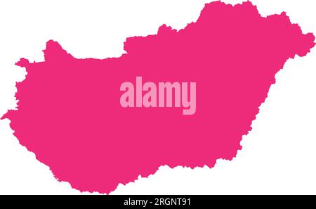 ROSE CMYK color map of HUNGARY Stock Vector