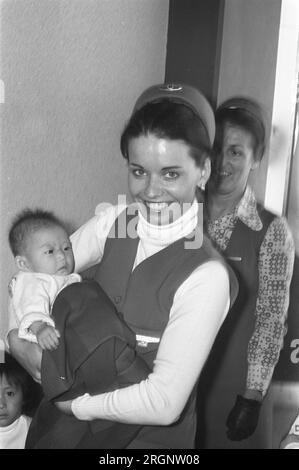 Korean orphans arrive at Schiphol  ca. 1972 Stock Photo