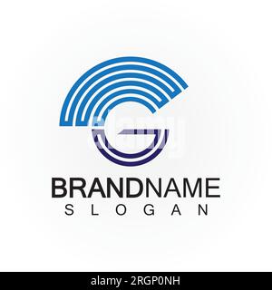 Letter G Signal Connect Circle Wireless Internet Wifi Logo Design Template Stock Vector