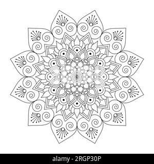 Adult Cooling Book Ornamental Mandala design Stock Vector