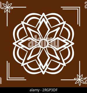 Ethnic Style Decorative Simple Paper Cutting Mandala Design Colouring Book Stock Vector