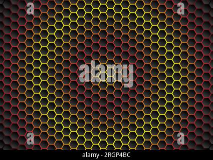 abstract background hexagon with gradient red and yellows colors, vector illustration Stock Vector
