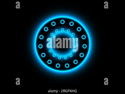 abstract background circle blue color neon shiny vector illustration Stock Vector