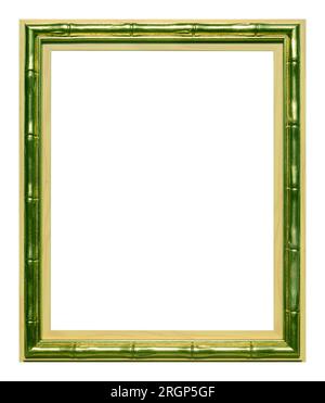 Bamboo green frame isolated on the white background. Stock Photo