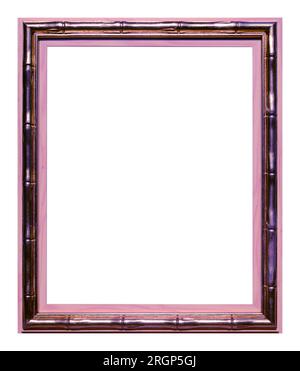 Bamboo pink frame isolated on the white background. Stock Photo