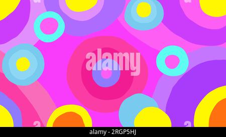 Abstract background geometric round shapes. Abstract pop art color paint splash pattern background. Vector overlay geometric design of trendy Memphis Stock Vector