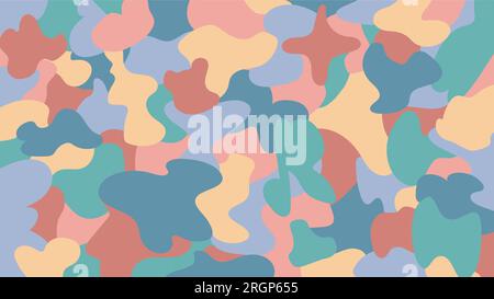 Abstract multicolored spots. Vector colored blots, pattern, flat smudges of various shapes. Background in cartoon style, memphis. decor, fabric trim, Stock Vector