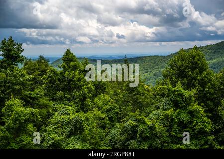 An overlooking view in North Carolina, Highlands Stock Photo