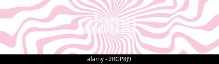 Pink wavy lines and twirls on a backdrop, reminiscent of 70s epoch, encapsulating a psychedelic aura. Flat vector illustrations isolated Stock Vector