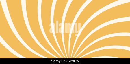 Radial swirl pattern, blending sun, star, and vortex elements. Abstract spiral background in yellow tones with a burst effect. Flat vector illustratio Stock Vector