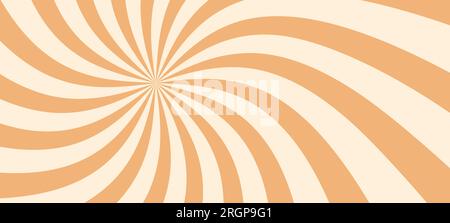 Yellow spiral swirl pattern with radial stripes, ice cream and circus vibes. Psychedelic texture. Flat vector illustration isolated Stock Vector