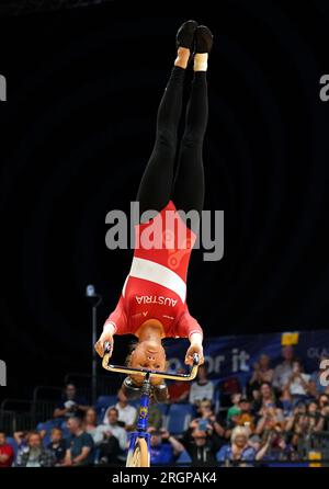 Austria compete in the Women’s Elite Artistic Cycling Pair Qualification on day nine of the 2023 UCI Cycling World Championships at the Emirates Arena, Glasgow. Picture date: Friday August 11, 2023. Stock Photo