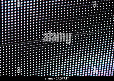 LED pins light. Abstract science or technology background. Graphic design. Digital screen network with particle Stock Photo