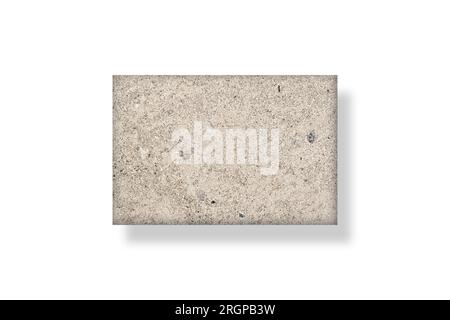 Isolated gray tile on white background. Lightweight foamed gypsum block used in construction and home building Stock Photo