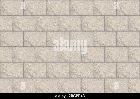 Block brick wall seamless pattern texture background. Cobblestone footpath or patio. Concrete block floor Stock Photo