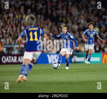 Auckland, New Zealand. 11th Aug, 2023. Auckland, New Zealand, August 11th 2023: Yui Hasegawa (14 Japan) shoots the ball during the FIFA Womens World Cup 2023 quarter final football match between Japan and Sweden at Eden Park in Auckland, New Zealand. (Ane Frosaker/SPP) Credit: SPP Sport Press Photo. /Alamy Live News Stock Photo