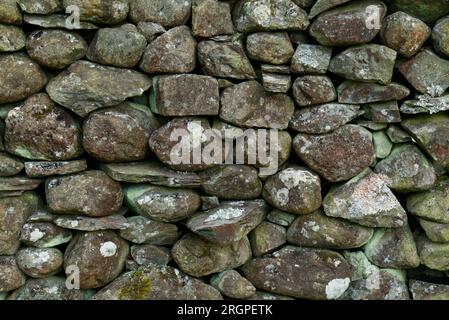 Close up of stone wall, Coniston, Cumbria Stock Photo