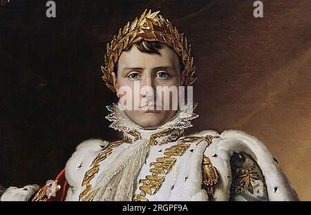 NAPOLEON BONAPARTE (1769-1821) in his Coronation robes (detail) by François Gérard Stock Photo