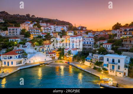 Traditional village of Evdilos, in Ikaria island, Greece Stock Photo