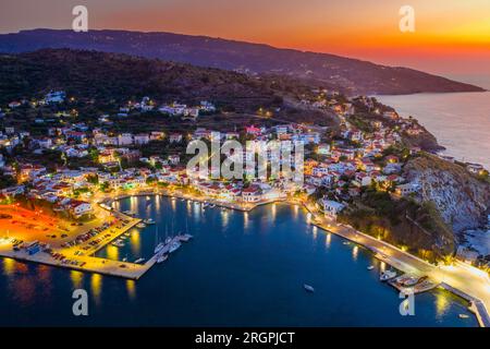 Traditional village of Evdilos, in Ikaria island, Greece Stock Photo